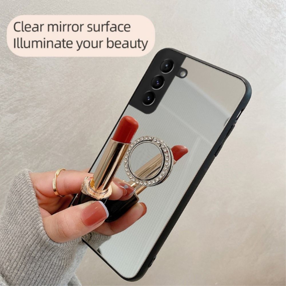 Hoesje voor Samsung Galaxy S22 5G Spiegel Met Roterende Ring