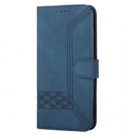 Leren Hoesje voor Samsung Galaxy S22 5G Diamantlijnen En Textuur