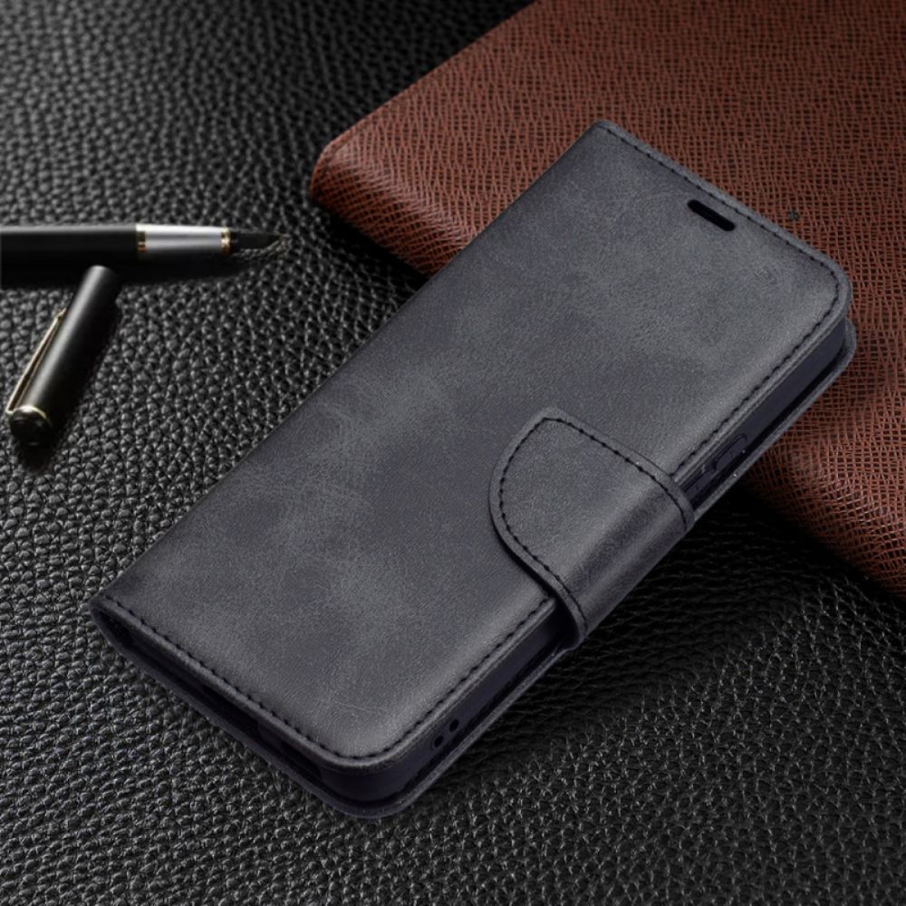 Leren Hoesje voor Samsung Galaxy S22 5G Folio-hoesje Gladde Schuine Klep