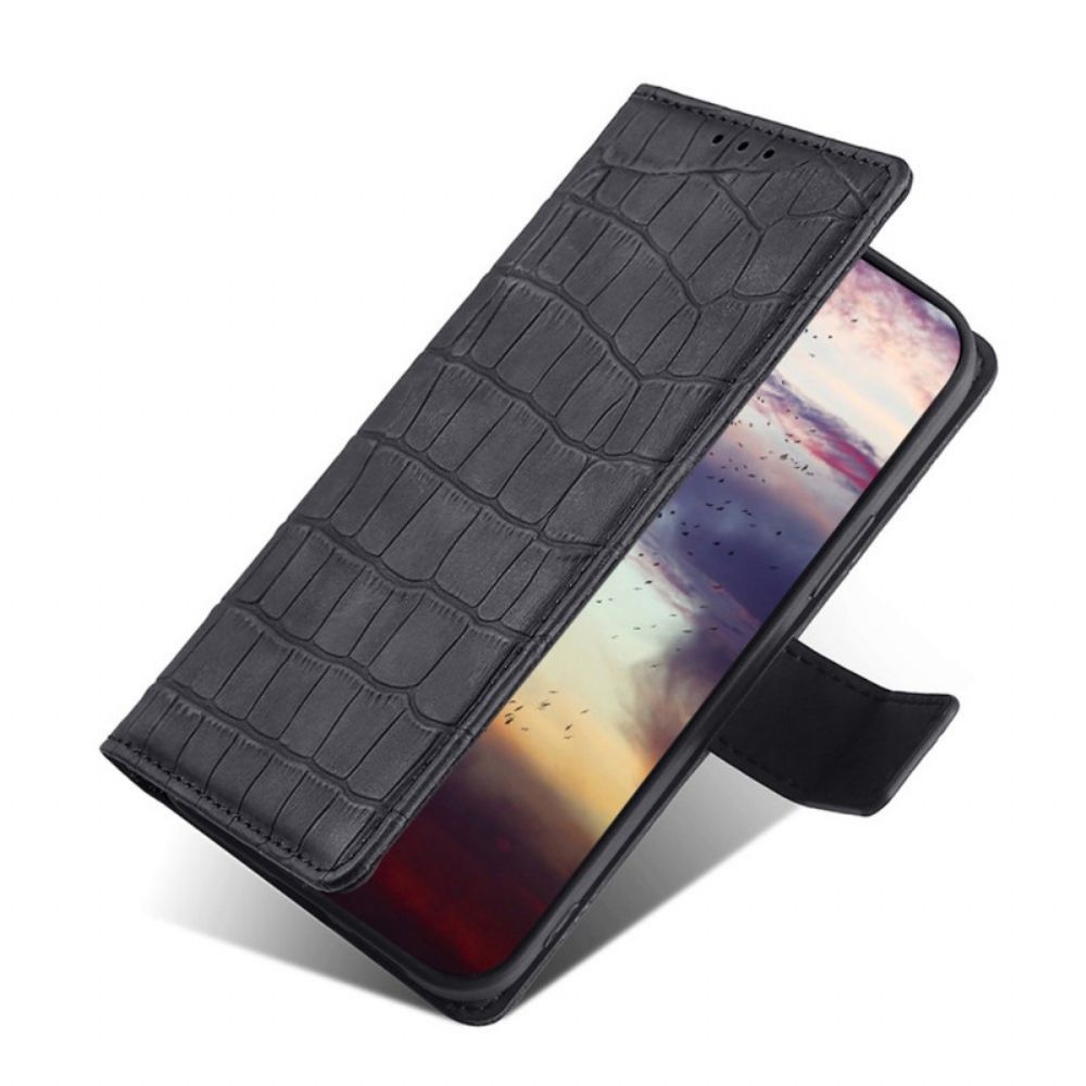 Leren Hoesje voor Samsung Galaxy S22 5G Krokodillenleereffect