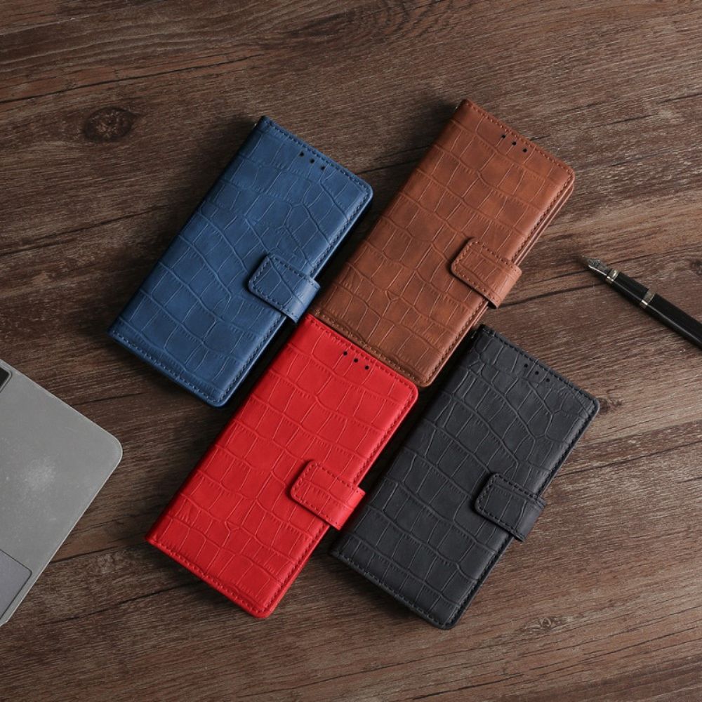 Leren Hoesje voor Samsung Galaxy S22 5G Krokodillenleereffect