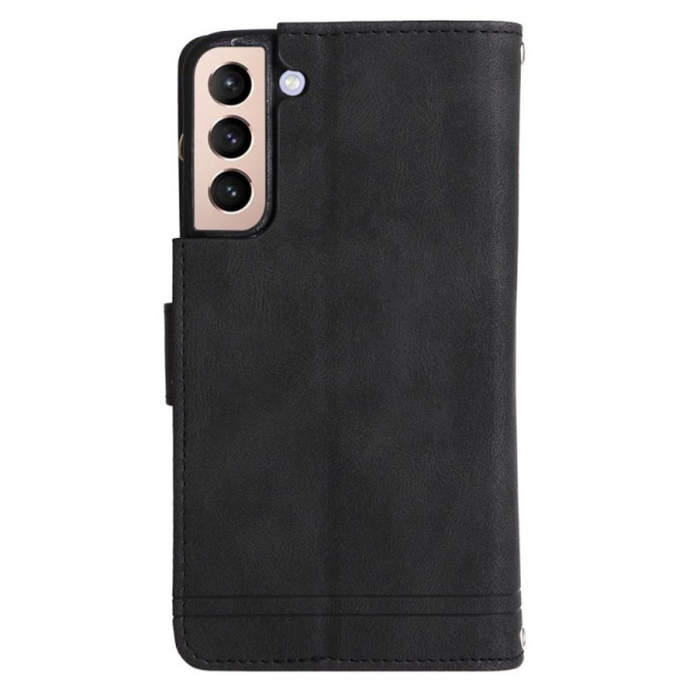 Leren Hoesje voor Samsung Galaxy S22 5G Multifunctioneel Bedrijf
