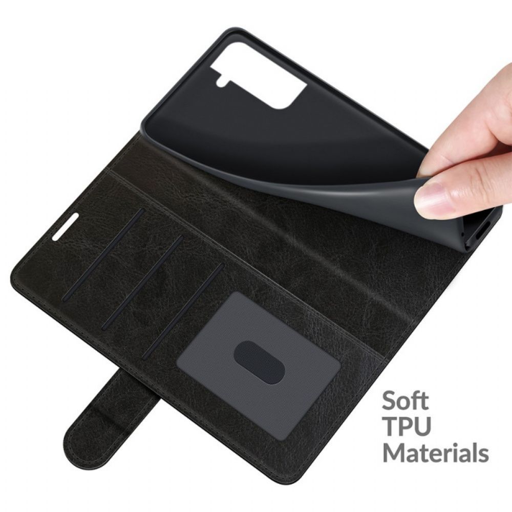 Leren Hoesje voor Samsung Galaxy S22 5G Ontwerp Leereffect