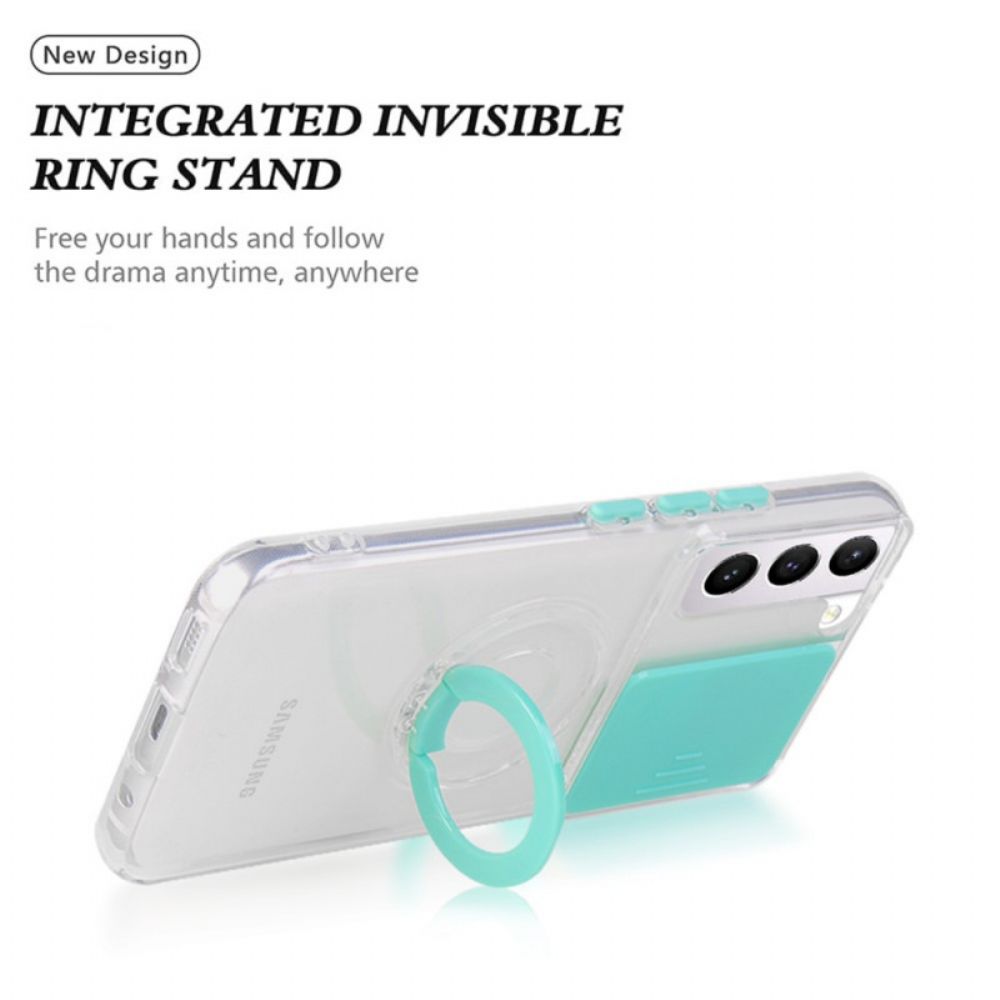 Telefoonhoesje voor Samsung Galaxy S22 5G Ringondersteuning En Lensbeschermers