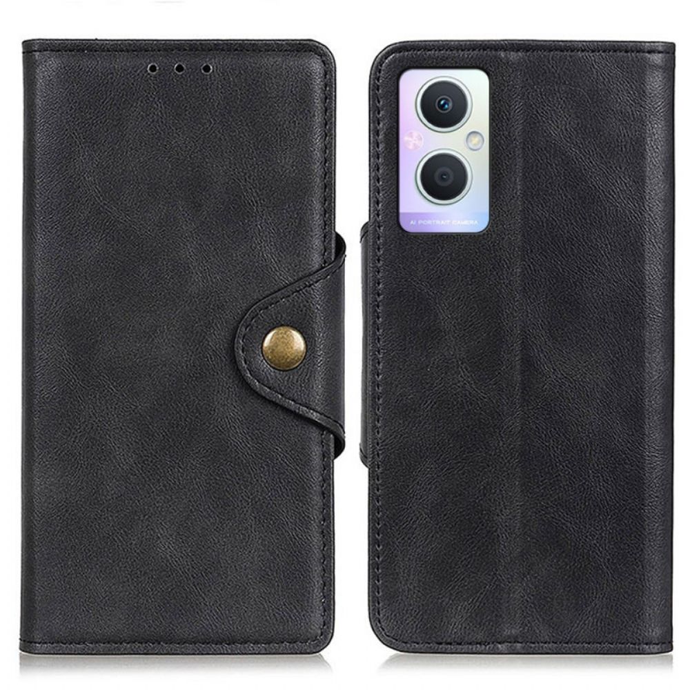 Folio-hoesje voor Oppo Reno 8 Lite Knoop Van Kunstleer