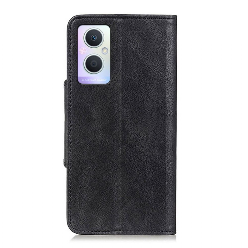 Folio-hoesje voor Oppo Reno 8 Lite Knoop Van Kunstleer