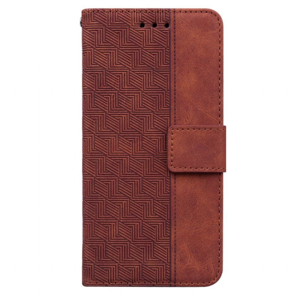 Folio-hoesje voor Oppo Reno 8 Lite Met Ketting Stringpatroon
