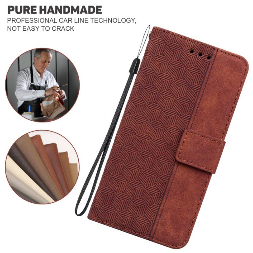Folio-hoesje voor Oppo Reno 8 Lite Met Ketting Stringpatroon