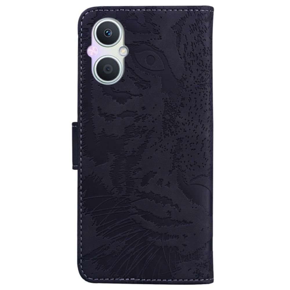 Folio-hoesje voor Oppo Reno 8 Lite Tijgerafdruk