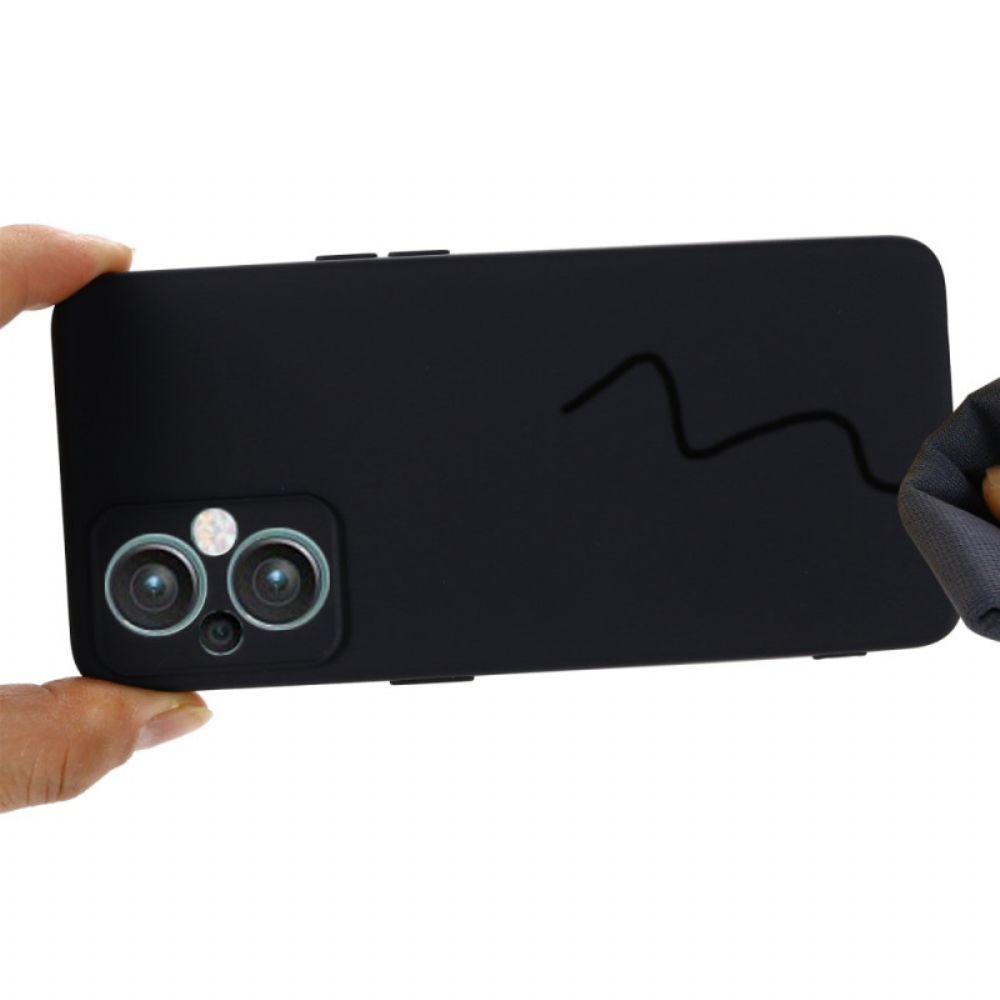 Hoesje voor Oppo Reno 8 Lite Met Ketting Vloeibare Siliconen Band