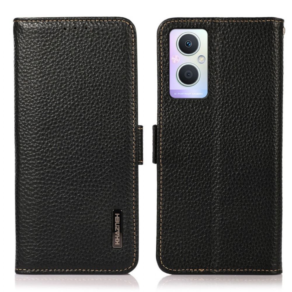 Leren Hoesje voor Oppo Reno 8 Lite Bescherming Hoesje Litchi Khazneh Leer Rfid Bescherming