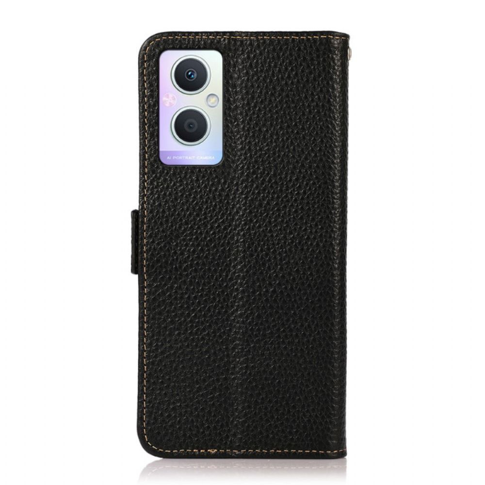 Leren Hoesje voor Oppo Reno 8 Lite Bescherming Hoesje Litchi Khazneh Leer Rfid Bescherming