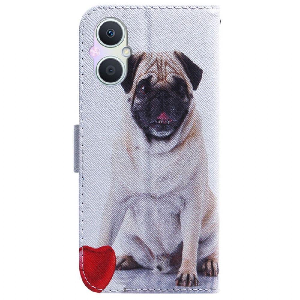Leren Hoesje voor Oppo Reno 8 Lite Mopshond