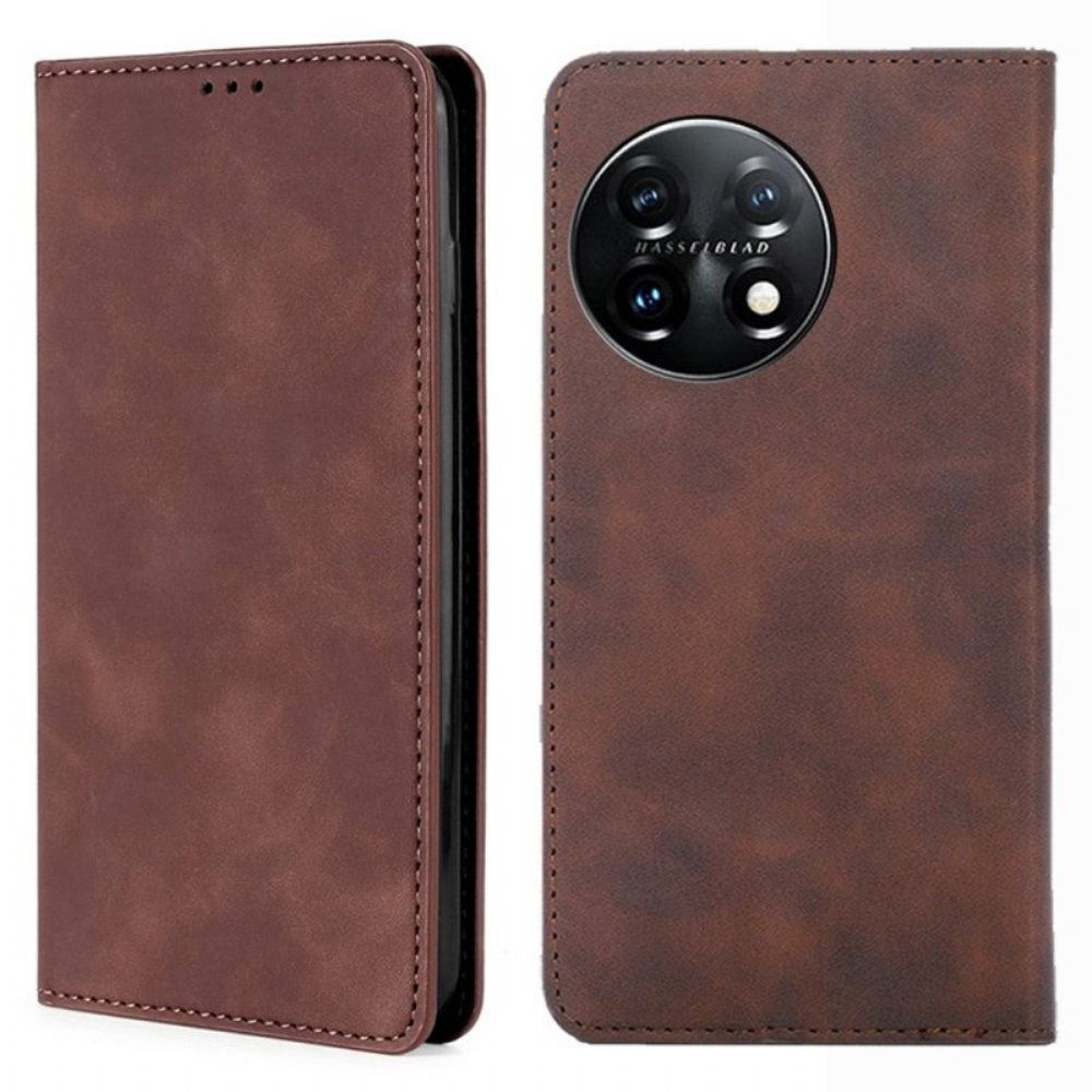 Bescherming Hoesje voor OnePlus 11 5G Folio-hoesje Aanraking Van De Huid
