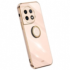 Hoesje voor OnePlus 11 5G Gouden Randen Met Ringondersteuning