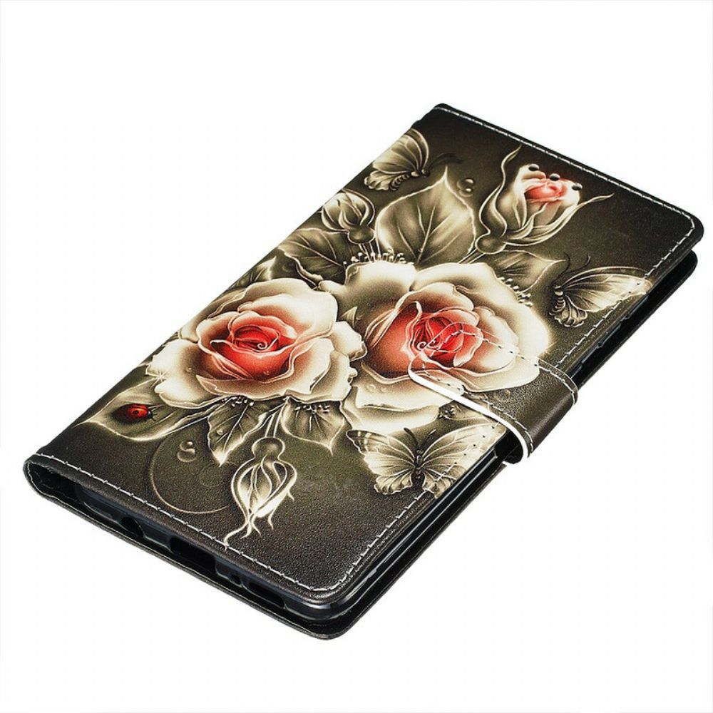 Folio-hoesje voor Samsung Galaxy A71 Gouden Rozen