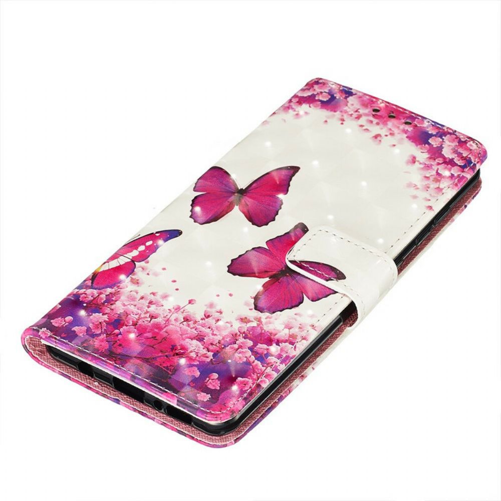Folio-hoesje voor Samsung Galaxy A71 Rode Vlinders
