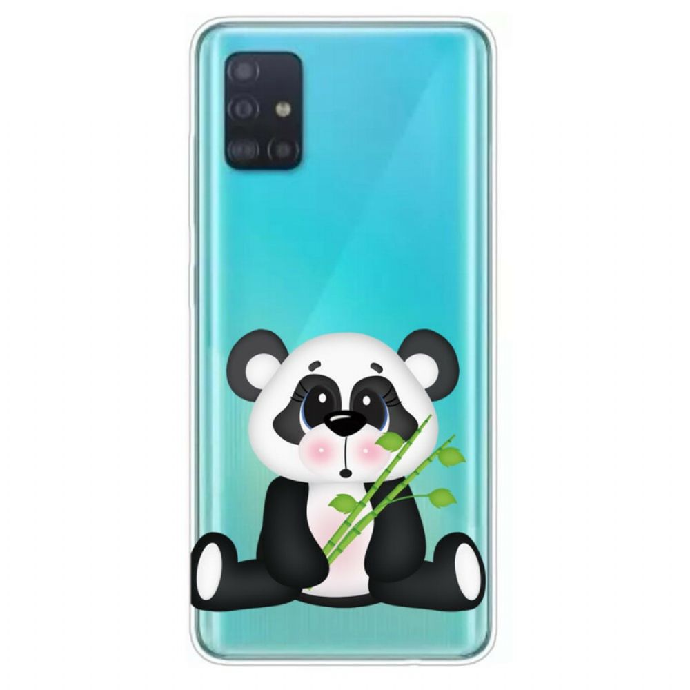 Hoesje voor Samsung Galaxy A71 Transparante Verdrietige Panda