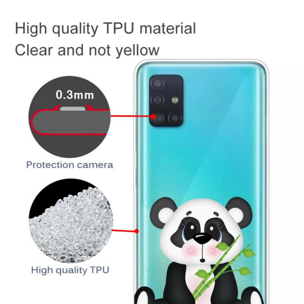 Hoesje voor Samsung Galaxy A71 Transparante Verdrietige Panda
