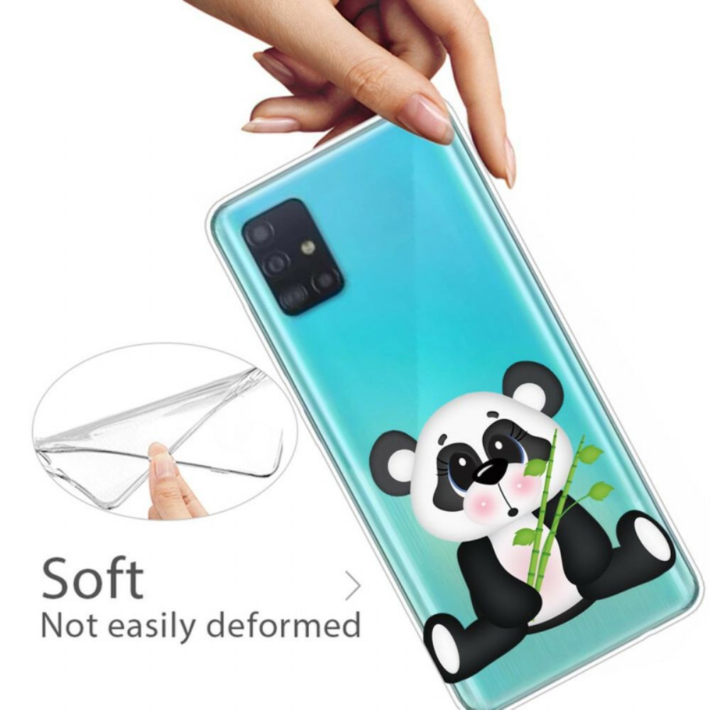 Hoesje voor Samsung Galaxy A71 Transparante Verdrietige Panda