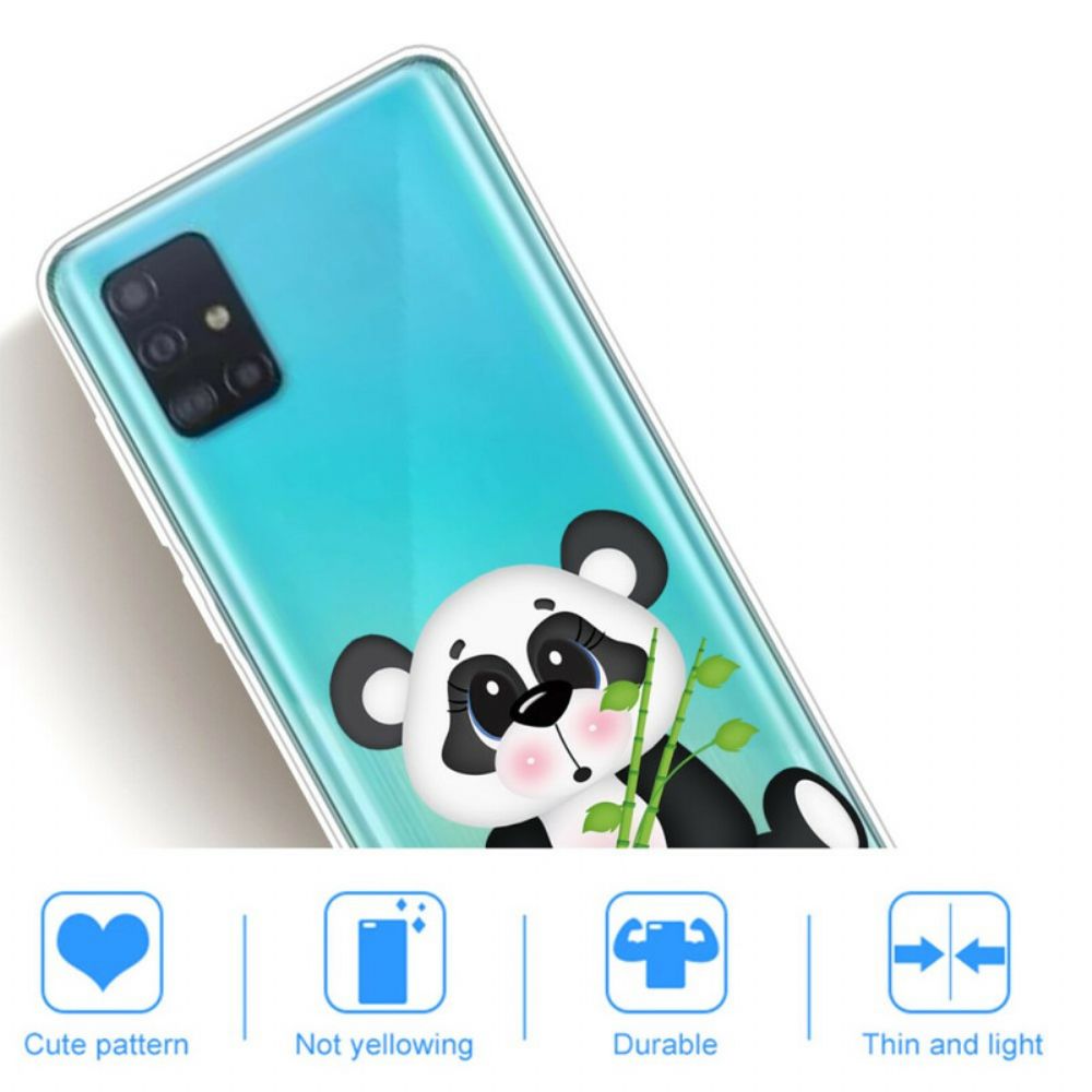 Hoesje voor Samsung Galaxy A71 Transparante Verdrietige Panda