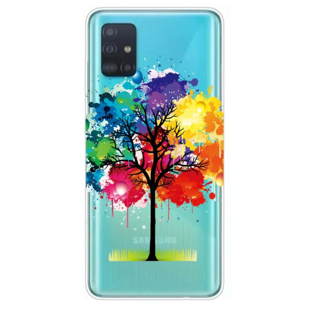 Hoesje voor Samsung Galaxy A71 Transparante Waterverfboom