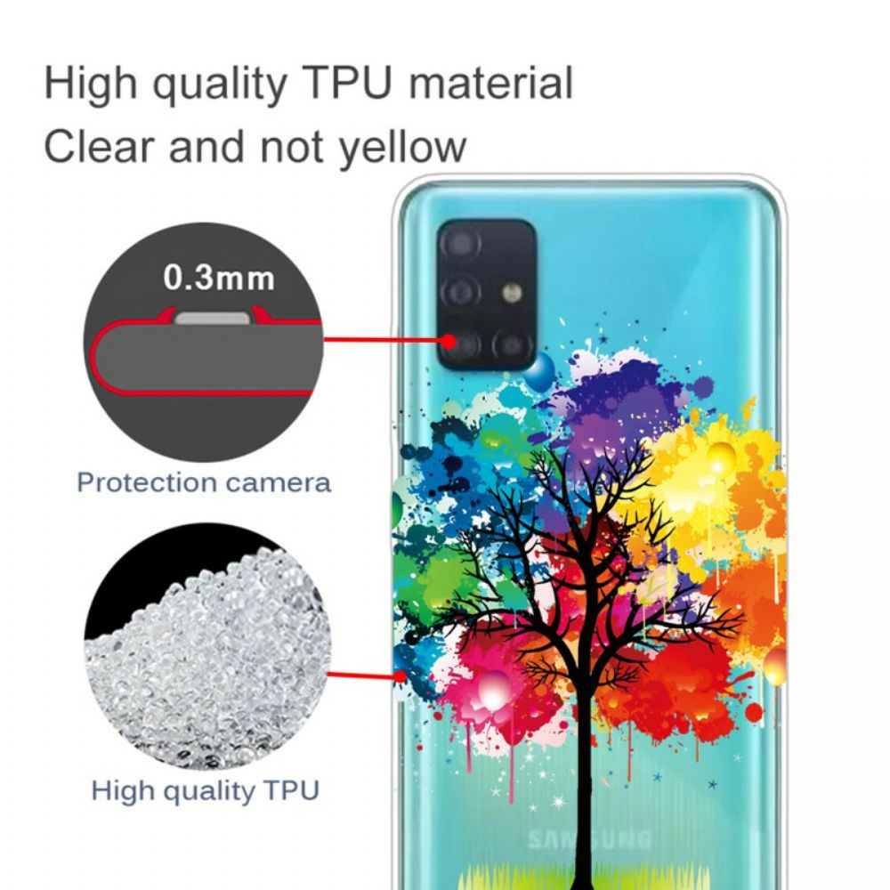 Hoesje voor Samsung Galaxy A71 Transparante Waterverfboom