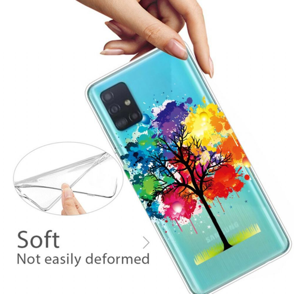 Hoesje voor Samsung Galaxy A71 Transparante Waterverfboom