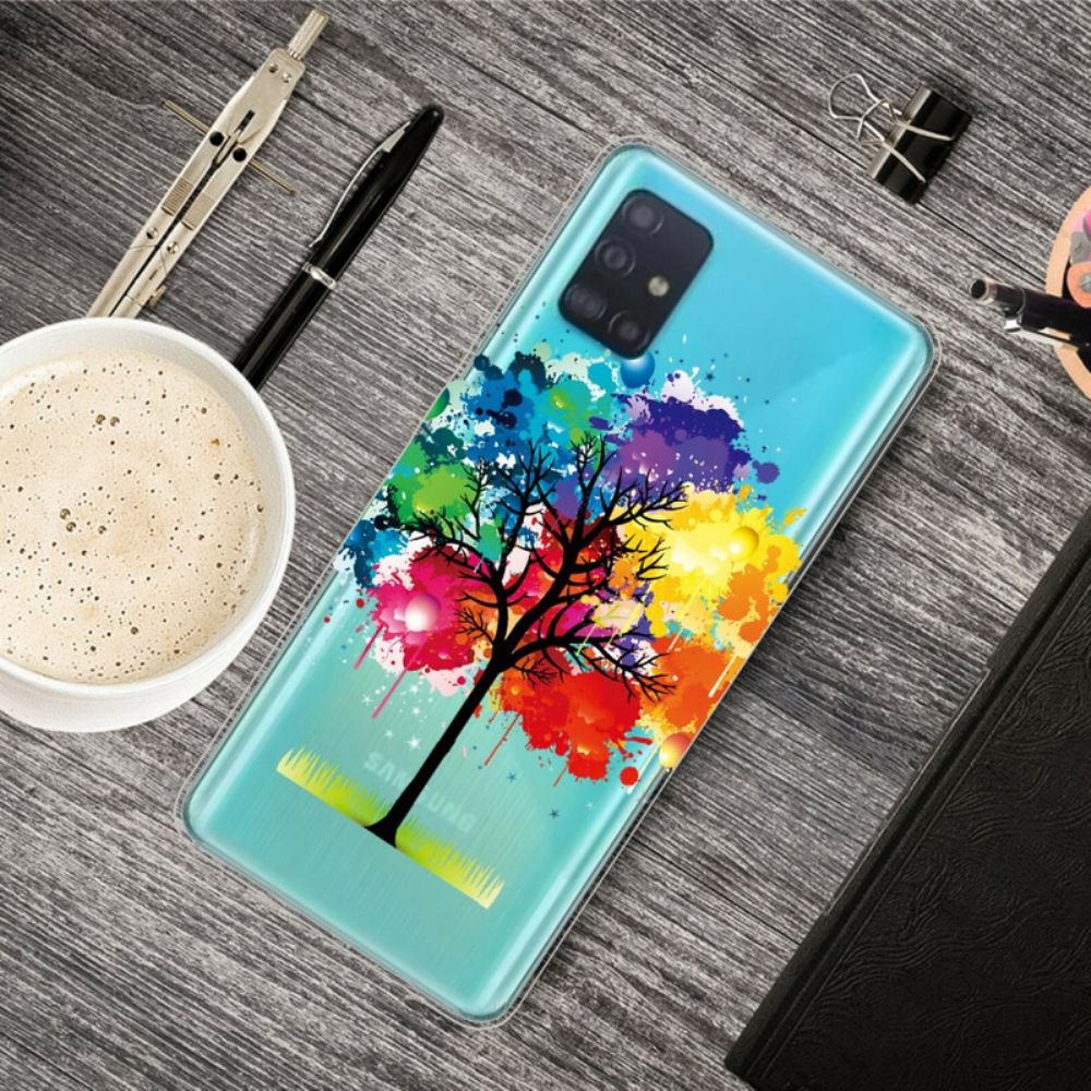 Hoesje voor Samsung Galaxy A71 Transparante Waterverfboom