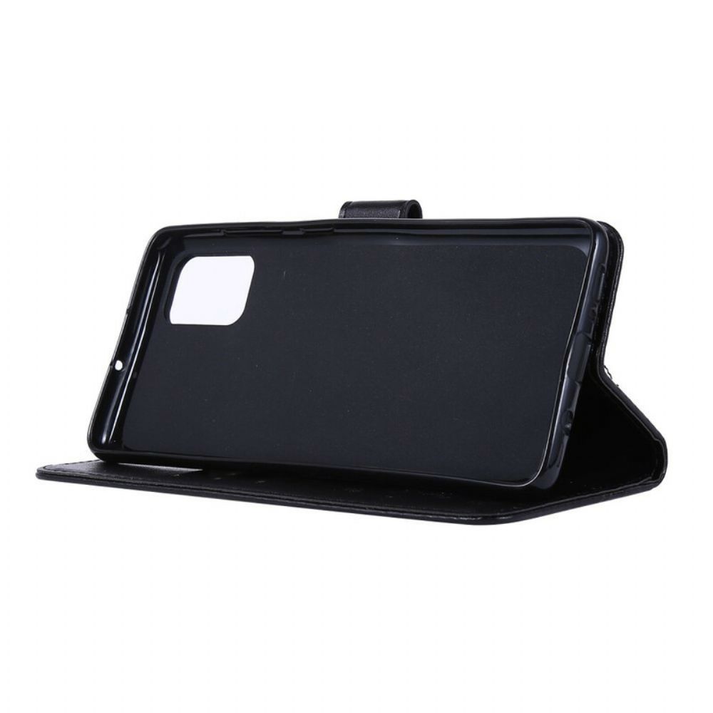 Leren Hoesje voor Samsung Galaxy A71 Met Ketting Discretieband Vlinders