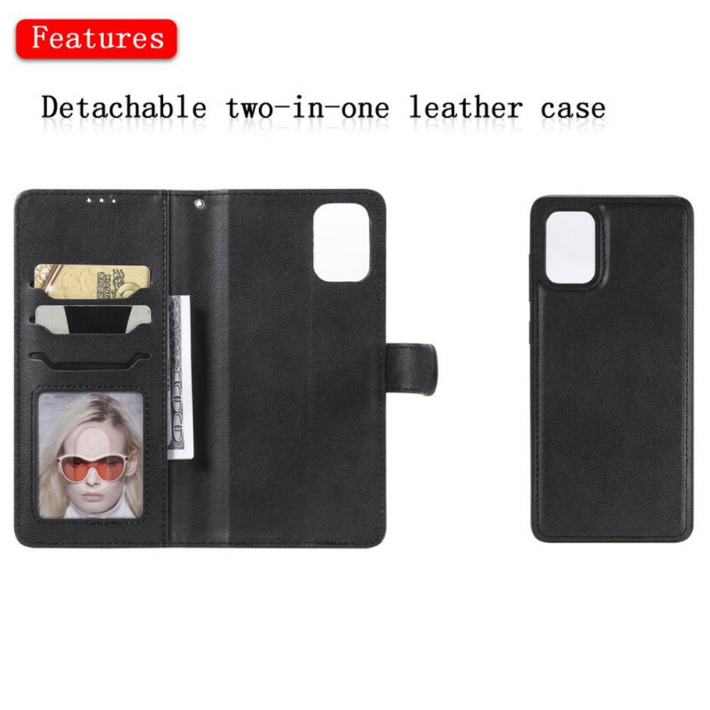 Telefoonhoesje Leren Hoesje voor Samsung Galaxy A71 Afneembaar En Lanyard