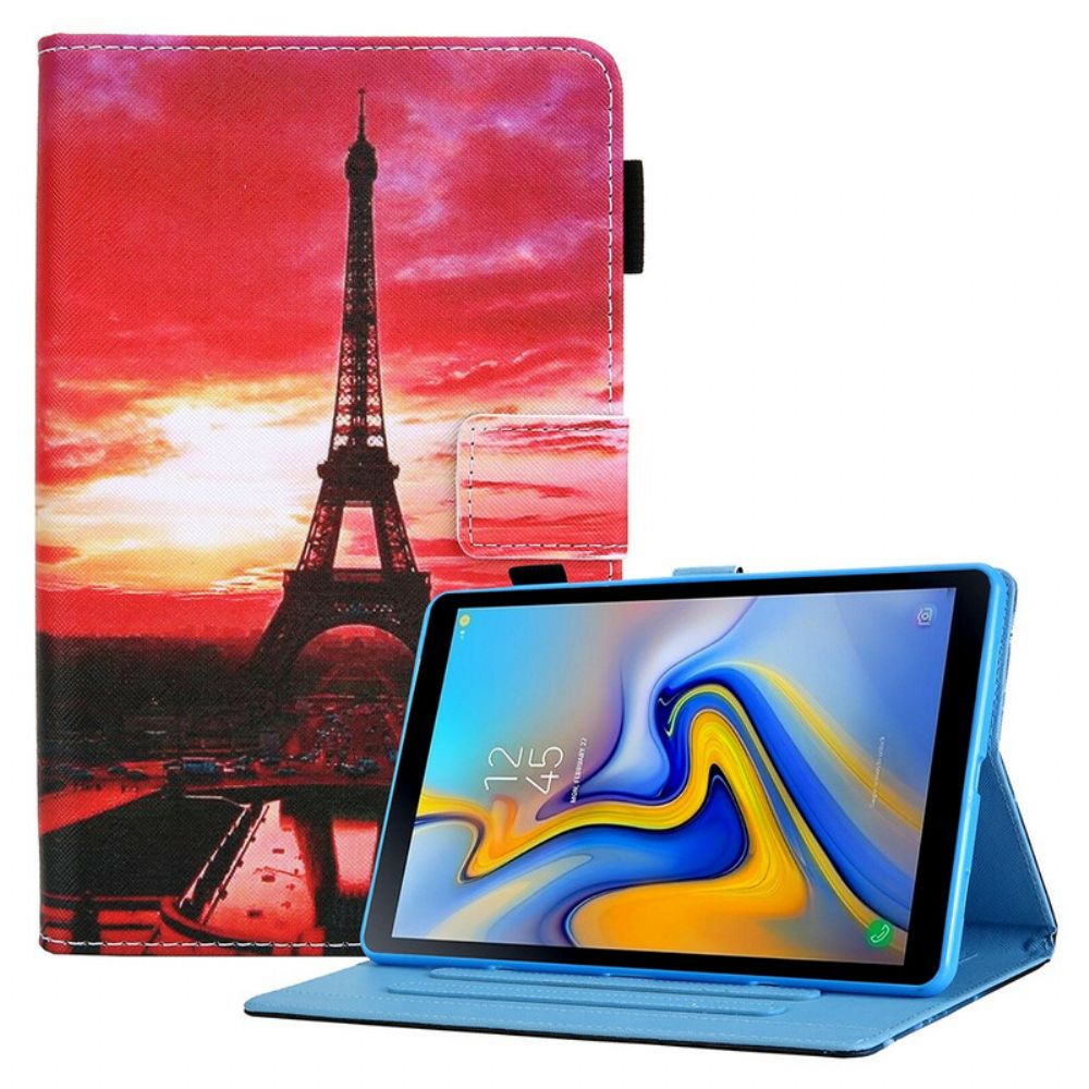 Folio-hoesje voor Samsung Galaxy Tab A7 Lite Zonsondergang Eiffeltoren