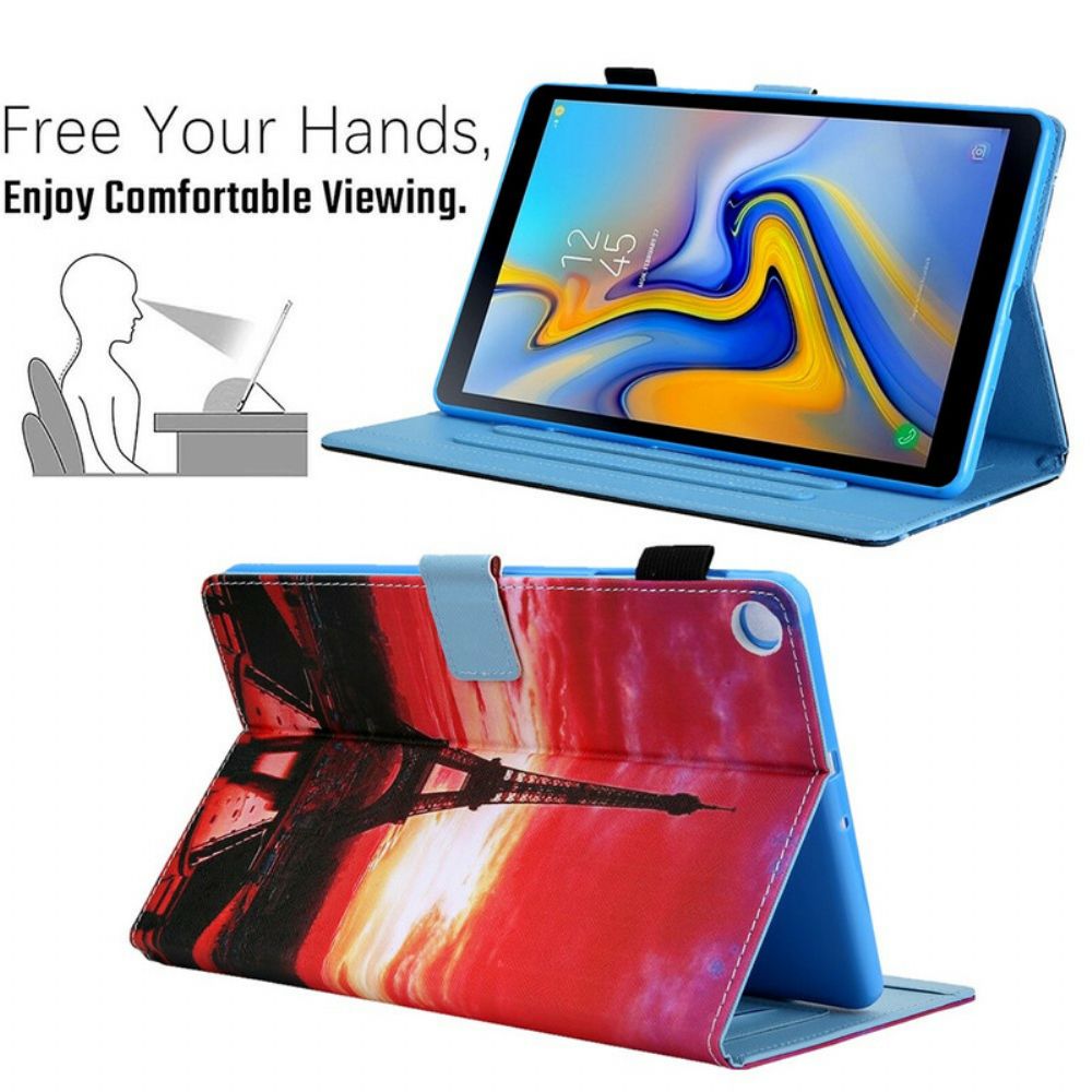 Folio-hoesje voor Samsung Galaxy Tab A7 Lite Zonsondergang Eiffeltoren