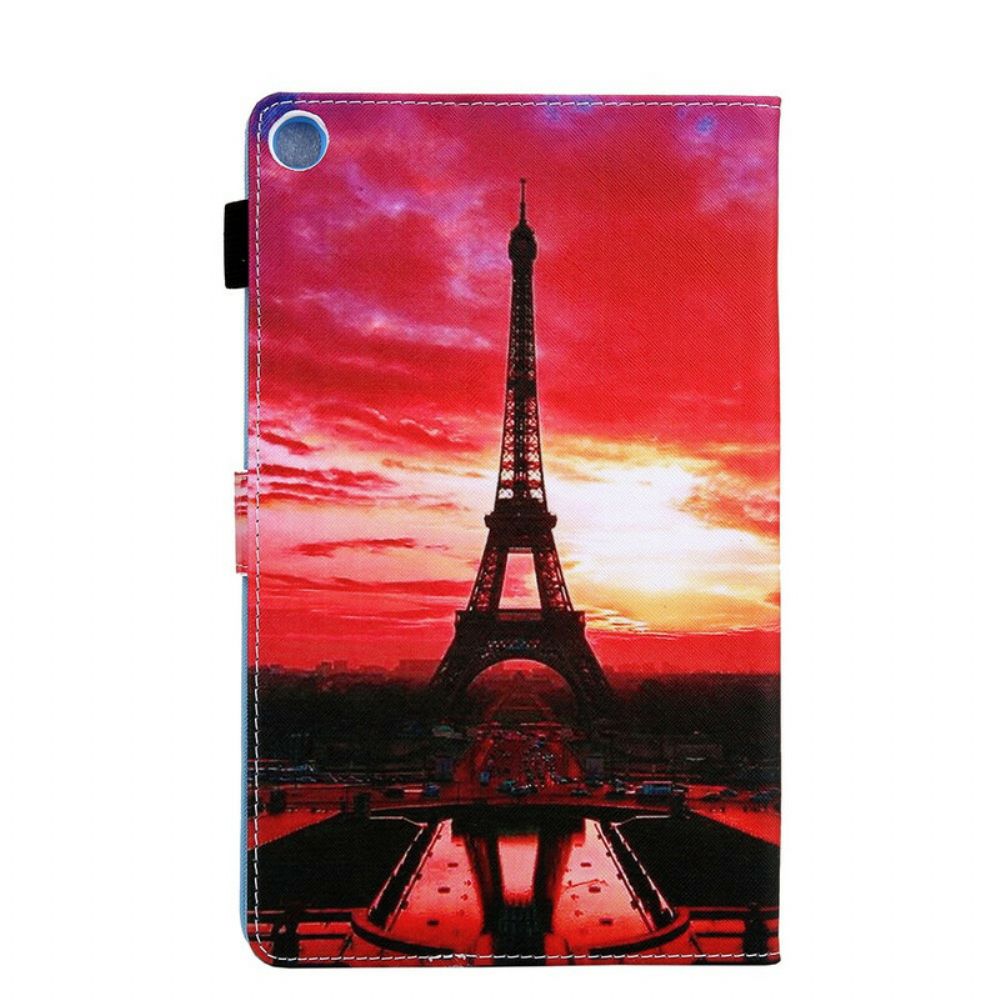Folio-hoesje voor Samsung Galaxy Tab A7 Lite Zonsondergang Eiffeltoren