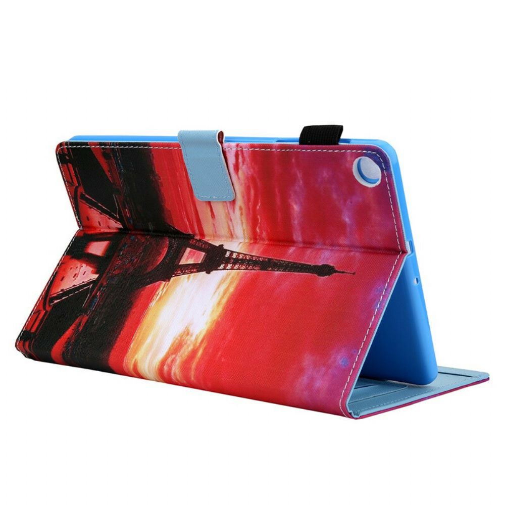 Folio-hoesje voor Samsung Galaxy Tab A7 Lite Zonsondergang Eiffeltoren