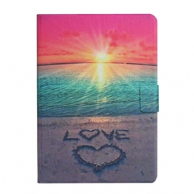 Leren Hoesje voor Samsung Galaxy Tab A7 Lite Zonsondergang Liefde
