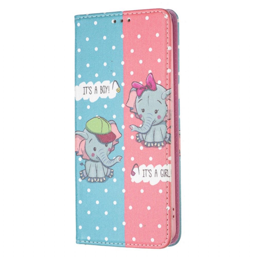 Bescherming Hoesje voor Samsung Galaxy A53 5G Folio-hoesje Babyolifanten