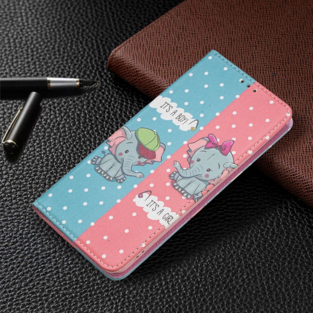 Bescherming Hoesje voor Samsung Galaxy A53 5G Folio-hoesje Babyolifanten