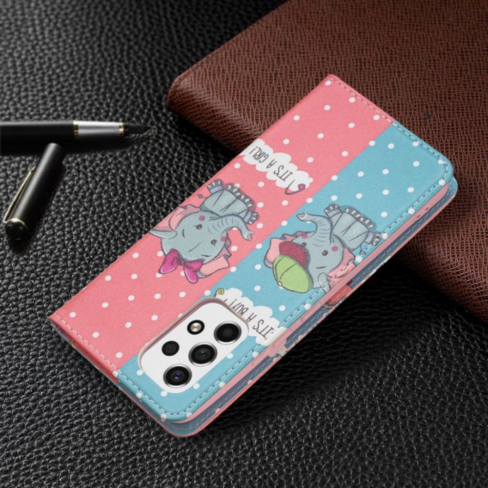 Bescherming Hoesje voor Samsung Galaxy A53 5G Folio-hoesje Babyolifanten