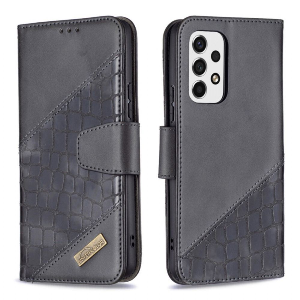 Folio-hoesje voor Samsung Galaxy A53 5G Binfen Kleur Krokodillenleer Stijl