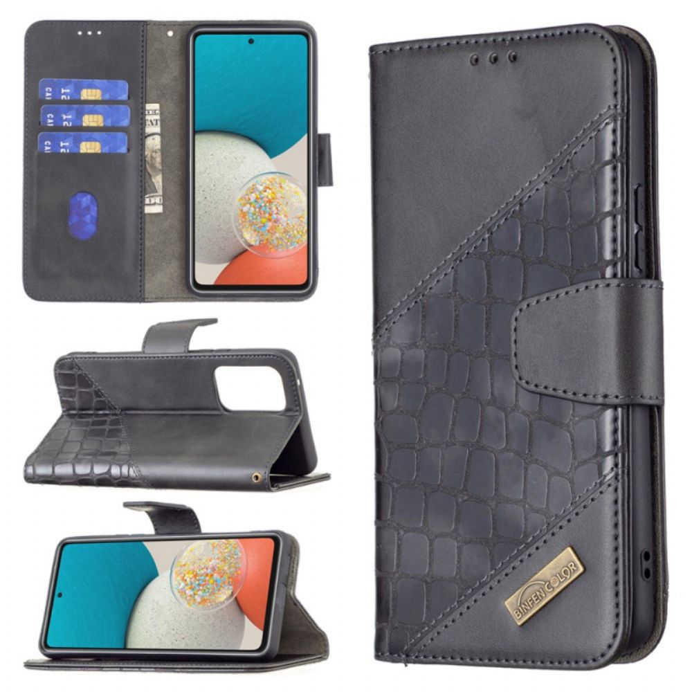 Folio-hoesje voor Samsung Galaxy A53 5G Binfen Kleur Krokodillenleer Stijl