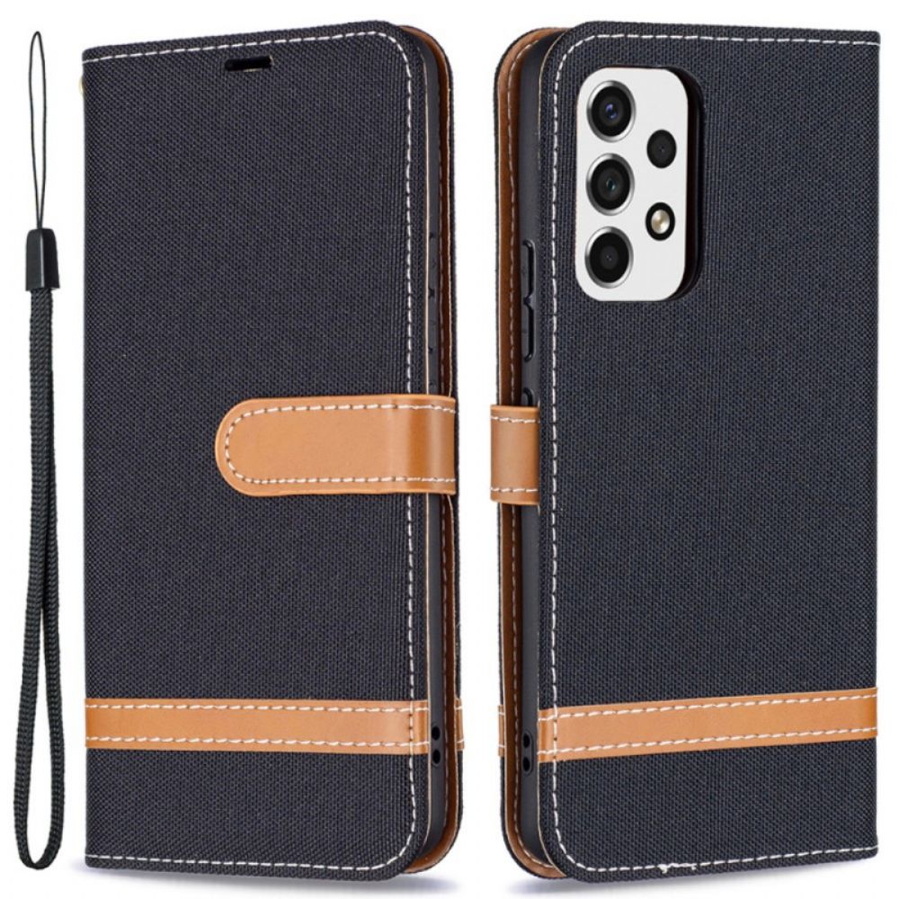 Folio-hoesje voor Samsung Galaxy A53 5G Met Ketting Band Met Stof En Leereffect