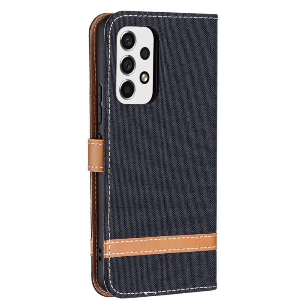 Folio-hoesje voor Samsung Galaxy A53 5G Met Ketting Band Met Stof En Leereffect