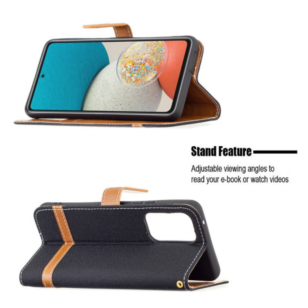 Folio-hoesje voor Samsung Galaxy A53 5G Met Ketting Band Met Stof En Leereffect