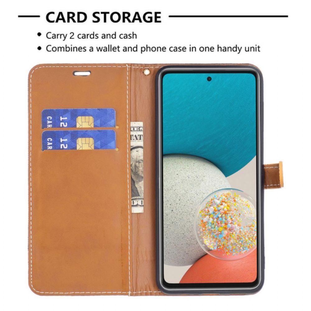 Folio-hoesje voor Samsung Galaxy A53 5G Met Ketting Band Met Stof En Leereffect