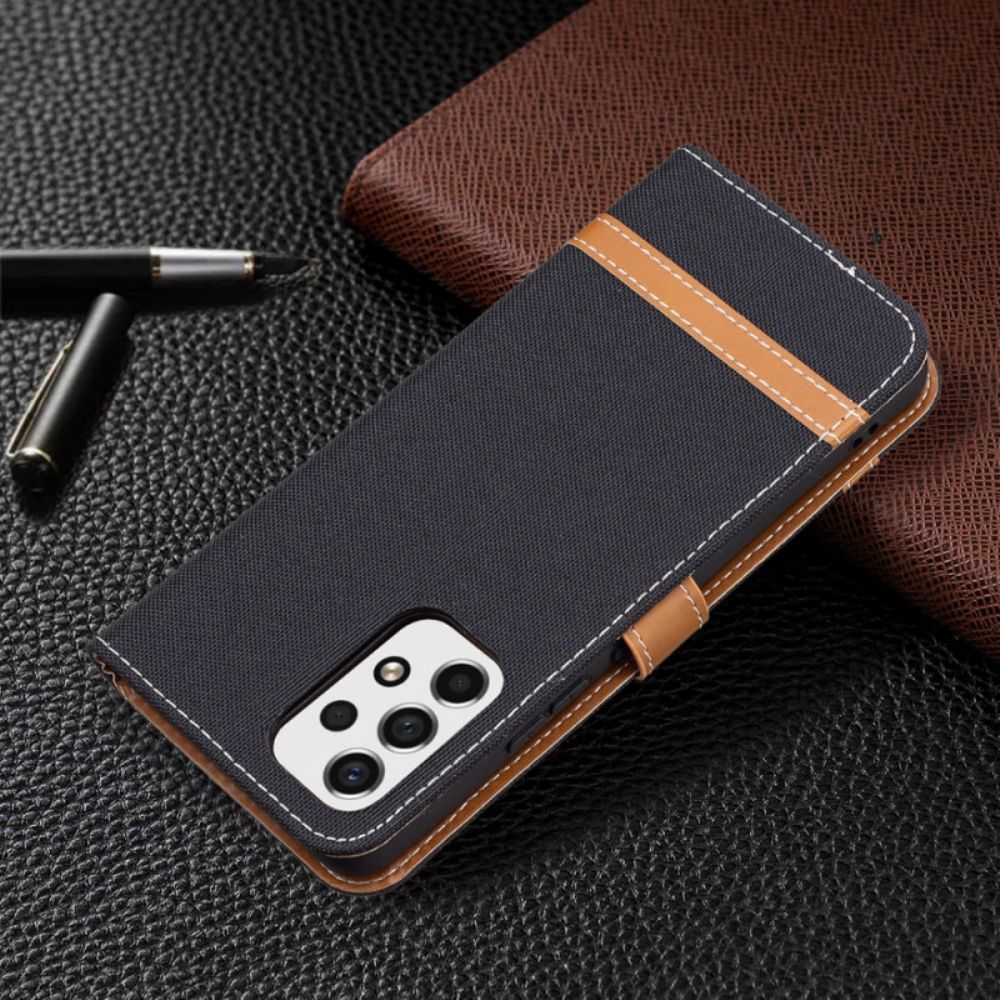 Folio-hoesje voor Samsung Galaxy A53 5G Met Ketting Band Met Stof En Leereffect
