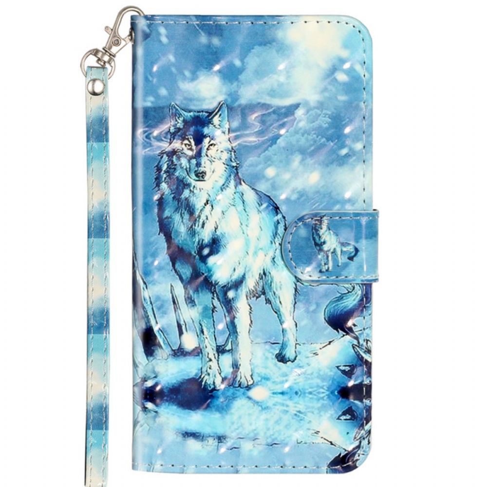 Folio-hoesje voor Samsung Galaxy A53 5G Met Ketting Gebonden Wolf