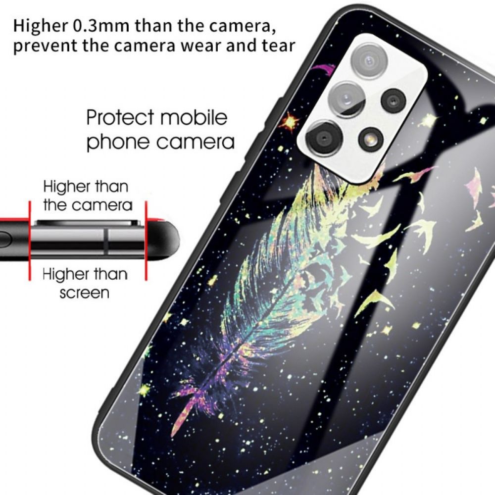 Hoesje voor Samsung Galaxy A53 5G Gehard Glazen Veer