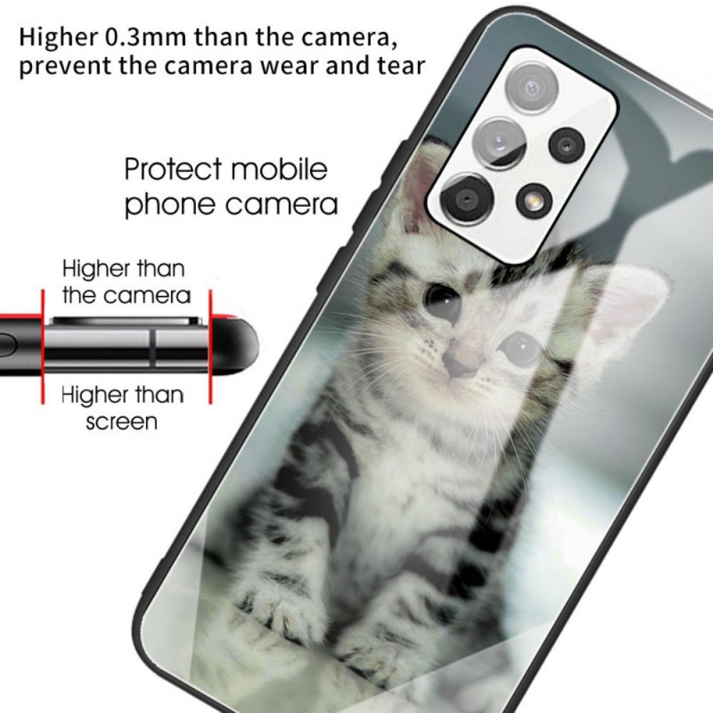 Hoesje voor Samsung Galaxy A53 5G Katje Van Gehard Glas