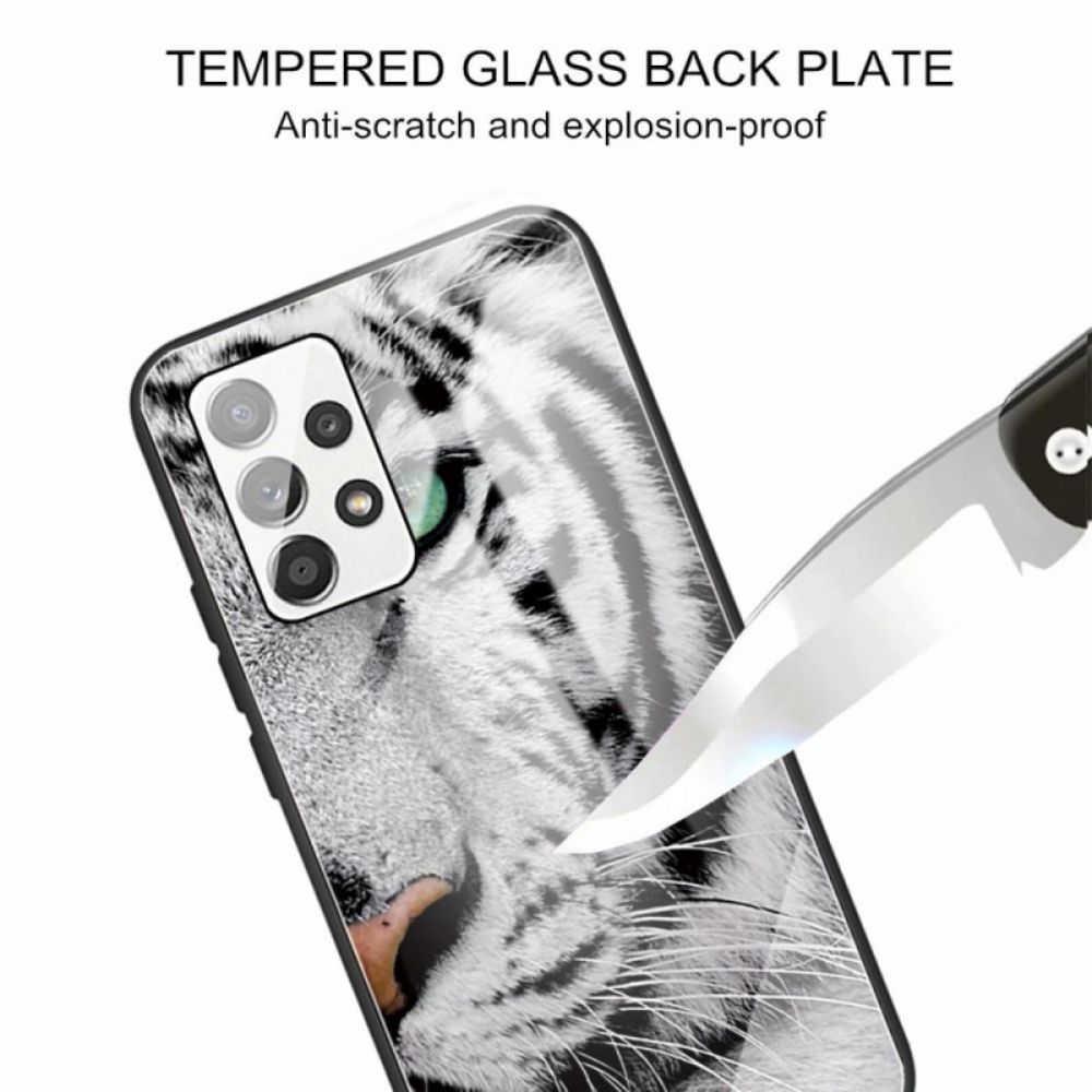 Hoesje voor Samsung Galaxy A53 5G Tijger Gehard Glas